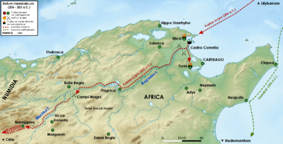 Archivo:Campagna africana di Scipione 204-203 aC