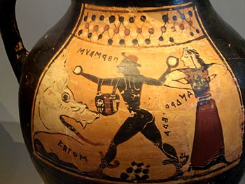 Archivo:Corinthian Vase depicting Perseus, Andromeda and Ketos