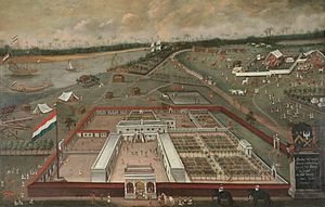 Archivo:De handelsloge van de VOC in Hougly in Bengalen Rijksmuseum SK-A-4282