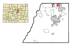 Douglas County Colorado Incorporated and Unincorporated areas Grand View Estates Highlighted.svg
