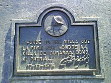 Archivo:Durango placa monumento a los tres Durangos