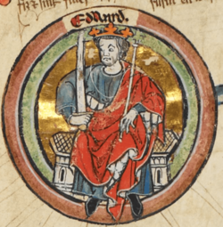 Archivo:Edward I of England in the Genealogical Chronicle of English kings