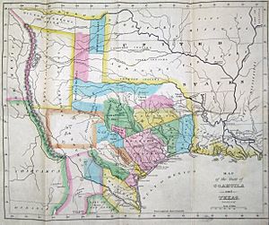 Archivo:Hooker Map of the State of Coahuila and Texas 1834 UTA