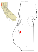 Humboldt County California Incorporated and Unincorporated areas Hydesville Highlighted.svg