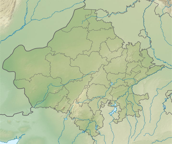 India Rajasthan relief map
