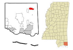 Jackson County Mississippi Incorporated and Unincorporated areas Hurley Highlighted.svg