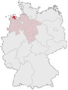 Lage des Landkreises Wittmund in Deutschland