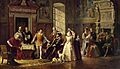 Luigi Mussini- Leonardo da Cutro e Ruy Lopez giocano a scacchi alla corte di Spagna
