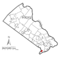 Map of Cornwells Heights-Eddington, Bucks County, Pennsylvania Highlighted