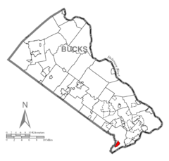 Map of Cornwells Heights-Eddington, Bucks County, Pennsylvania Highlighted.png