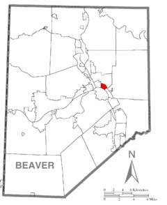 Map of East Rochester, Beaver County, Pennsylvania Highlighted.png