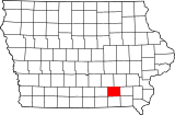 Map of Iowa highlighting Wapello County.svg