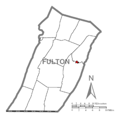 Map of McConnellsburg, Fulton County, Pennsylvania Highlighted.png