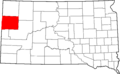 Map of South Dakota highlighting Butte County