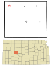 Ness County Kansas Incorporated and Unincorporated areas Utica Highlighted.svg