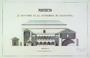 Archivo:Proyecto de ampliación Escuelas Mayores. Sección según A-B - José Secall.