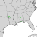 Quercus arkansana range map 1