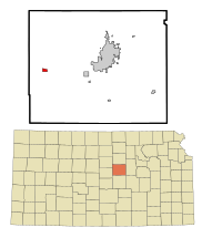 Saline County Kansas Incorporated and Unincorporated areas Brookville Highlighted.svg