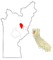 Trinity County California Incorporated and Unincorporated areas Weaverville Highlighted
