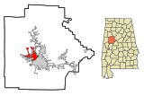 Tuscaloosa County Alabama Incorporated and Unincorporated areas Northport Highlighted.svg