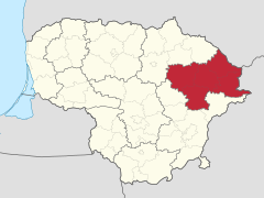 Utena County in Lithuania.svg