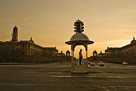 Vijay Chowk at Rajpath, with Secretariat Buildings in the background, New Delhi