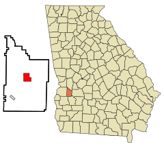 Webster County Georgia Incorporated and Unincorporated areas Preston Highlighted.svg