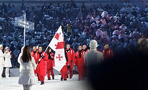 Archivo:2010 Olympic Winter Games Opening Ceremony - Georgia entering cropped