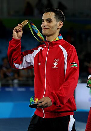Archivo:Ahmad Abughaush, 2016 Summer Olympics in Rio de Janeiro, men's 72 kg