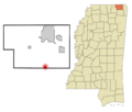 Alcorn County Mississippi Incorporated and Unincorporated areas Rienzi Highlighted
