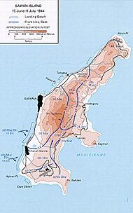 Archivo:Battle of Saipan map