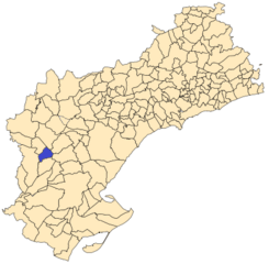 Situación de Bot en la provincia de Tarragona.