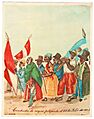 Cuadrilla de negros festejando el 28 de Julio de 1821