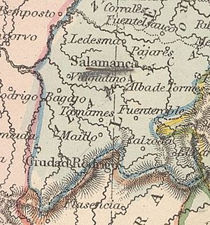 Archivo:Detalle de Salamanca en el mapa 'Spain and Portugal' 1830 Al. Findlay