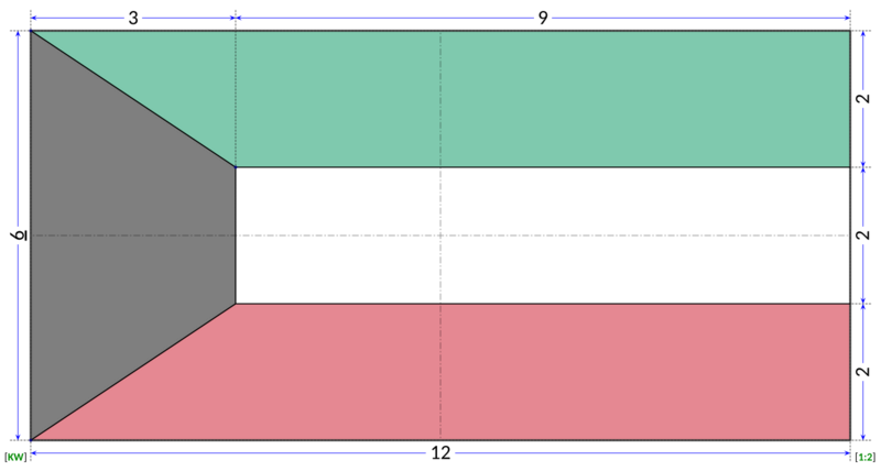 Flag of Kuwait (construction sheet)