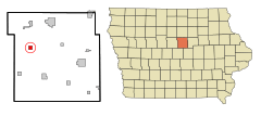 Hardin County Iowa Incorporated and Unincorporated areas Buckeye Highlighted.svg