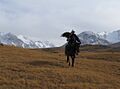 Ishenbek, Berkut and horse ride across the steppe. (3968117223)
