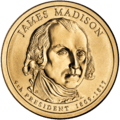 James Madison Presidential $1 Coin obverse
