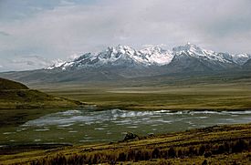 Paraje de la región de la Puna en los Andes peruanos a más de 4.000 msnm, zona de clima alpino.