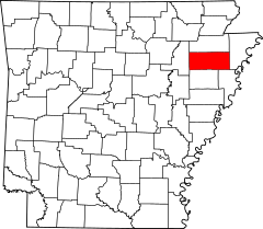 Map of Arkansas highlighting Poinsett County.svg
