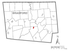 Map of Monroe, Bradford County, Pennsylvania Highlighted.png