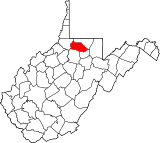 Map of West Virginia highlighting Marion County.svg