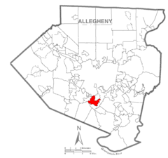 Map of Whitehall, Allegheny County, Pennsylvania Highlighted.png