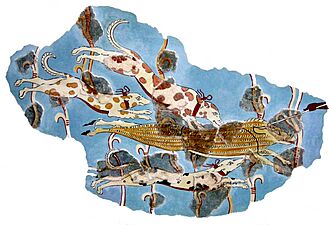 Minoan frescos in the National Archaeological Museum in Athens 01