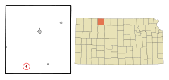 Norton County Kansas Incorporated and Unincorporated areas Lenora Highlighted.svg