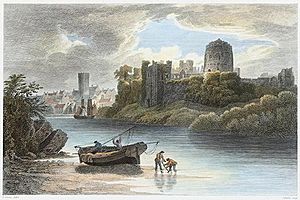 Archivo:Pembroke castle and part of the town - from the N.W