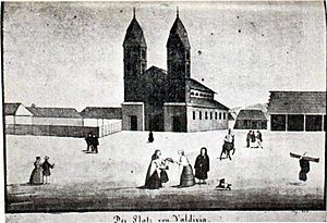 Archivo:Plaza de armas Valdivia año 1755; Arms Square from Valdivia years 1755
