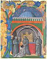 Saint Francis receives Clare of Assisi into the order of the minorites