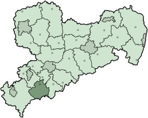 Lage des Landkreises Aue-Schwarzenberg in Sachsen
