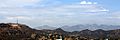 View towards Hollywood Sign and Hollywood Hills, Los Angeles